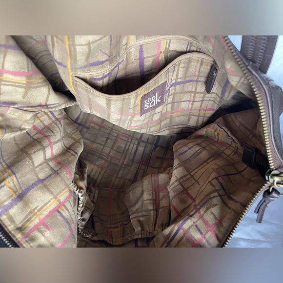 The Sak Brown Leather Shoulder Bag with Double Handles - Picture 5 of 8